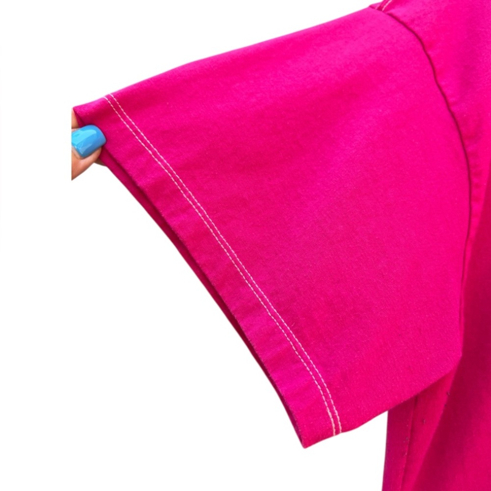 Champion Authentic Athletic Hot Pink Large Cotton Crop Short Sleeve Tee Shirt - Picture 4 of 12